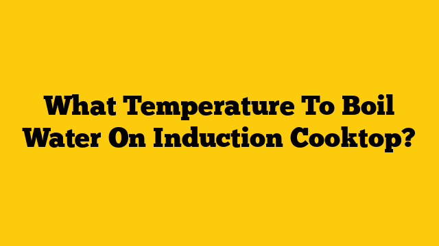 What Temperature To Boil Water On Induction Cooktop?